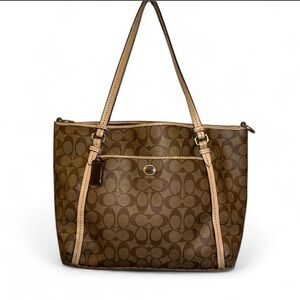 Coach Brown Signature Tote Bag
